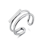 Bague JeeMango en acier inoxydable à double cercle pour femme – Plaqué or 18 carats, étanche, bijou tendance