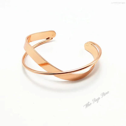Gold Plated Mobius Stainless Steel Bracelet – Adjustable Women’s Luxury Bangle