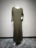 Elegant Pleated Kaftan Abaya Dress for Women – Flare Sleeve Jalabiya | Modest Eid & Occasion Wear