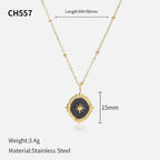 Collier vintage français étoile et lune – Chaîne pendentif céleste en acier inoxydable 316L (unisexe, doré) | ELARIAH