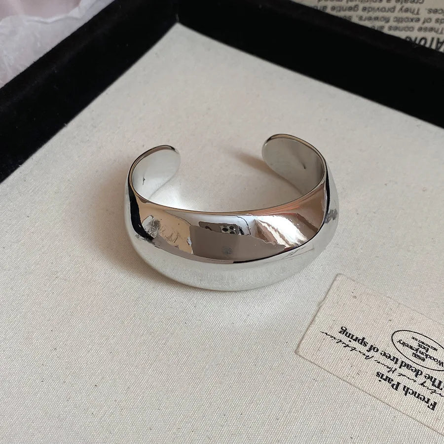 Irregular Geometric Twisted Cuff Bangle – Vintage Statement Bracelet for Women