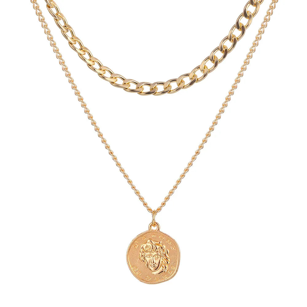 Collier à chaîne épaisse en acier inoxydable – Bijou ras-du-cou punk unisexe pour femmes et hommes