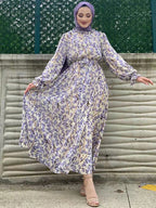 Elariah Luxury Chiffon Abaya Dress – Elegant Floral Modest Maxi Dress for Women (Summer Ramadan Occasion Wear)