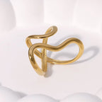 Elariah 14K Gold Plated Stainless Steel Geometric Cocktail Ring – Bold Statement Party Ring for Women
