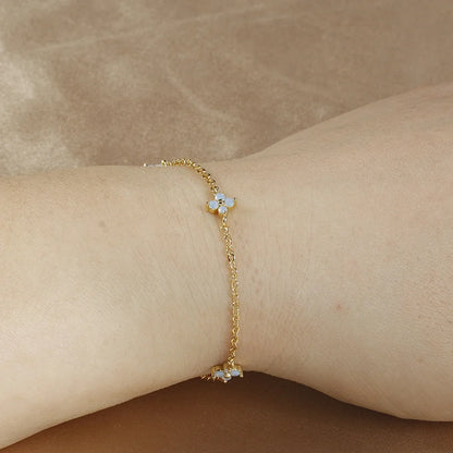 18K Gold Plated Four-Leaf Clover Necklace for Women – Stainless Steel with Zircon Detailing | Luxury Jewelry Gift