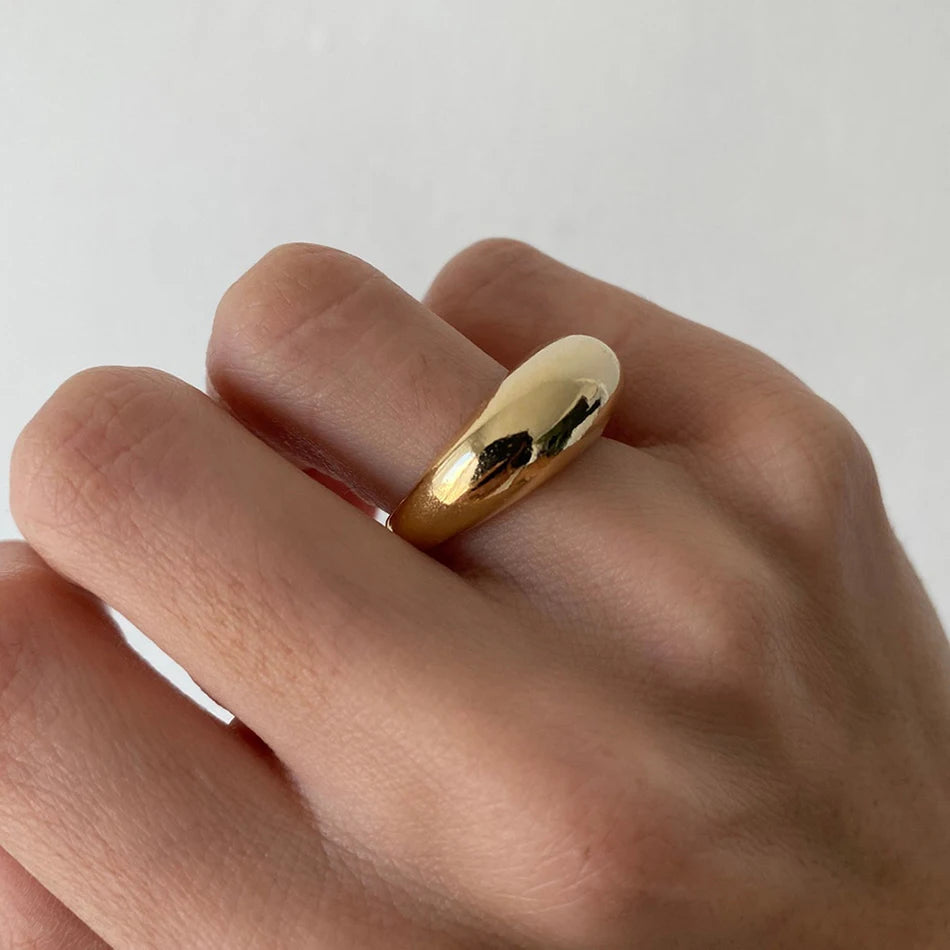 Bague tendance en acier inoxydable 316L – Alliance durable et résistante à la lumière pour femme