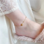 Gold Stainless Steel Cuban Curb Chain Anklet for Women – Adjustable Trendy Beach Anklet Bracelet