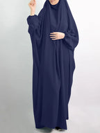 Abaya de prière à capuche pour femmes Elariah avec khimar long hijab | Vêtement de prière islamique modeste | Tissu Nida coupe ample