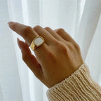 Bague tendance en acier inoxydable 316L – Alliance durable et résistante à la lumière pour femme