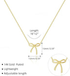 Collar con colgante de lazo delicado: gargantilla chapada en oro y plata para mujer