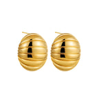 18K Gold Plated Stainless Steel Multilayer Circle Knot Drop Earrings for Women – Textured Statement Round Earrings