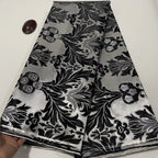 African Damask Lace Fabric (2.5 or 5 Yards) – Thick Jacquard Brocade for Aso Oke, Headwrap & Bridal Dresses