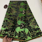 African Damask Lace Fabric (2.5 or 5 Yards) – Thick Jacquard Brocade for Aso Oke, Headwrap & Bridal Dresses