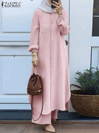 Elariah Modest Co-Ord Abaya Set – Long Sleeve Button Shirt & Wide-Leg Trousers | Casual Islamic Outfit for Women