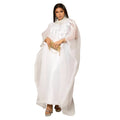 Elariah White Embroidered African Abaya Dress – Elegant Modest Maxi Kaftan for Women (Plus Size, Party & Church Wear)