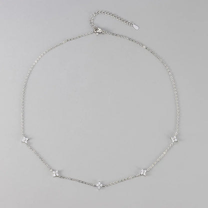 18K Gold Plated Four-Leaf Clover Necklace for Women – Stainless Steel with Zircon Detailing | Luxury Jewelry Gift