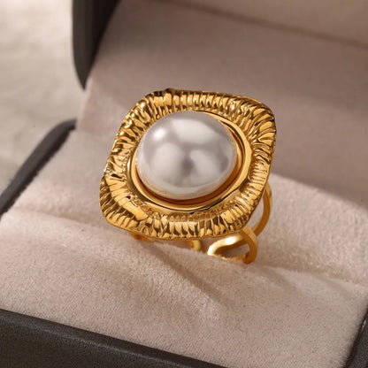 Luxury Gold-Plated Heart Ring with Colorful Zircon Stones – Adjustable Stainless Steel Cocktail Ring for Women