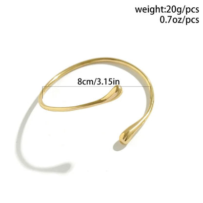 Trendy Geometric Twisted Upper Arm Cuff Bracelet – Adjustable Water Drop Bangle for Women