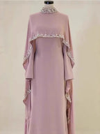 Elariah Embroidered Modest Abaya Dress for Women – Elegant Long Sleeve Kaftan Maxi Dress for Eid, Ramadan & Special Occasions