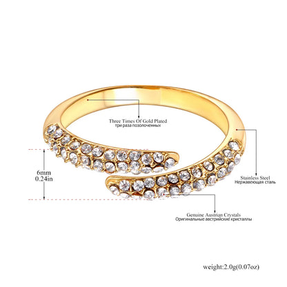 JeeMango Double Circle Stainless Steel Ring for Women – 18K Gold Plated, Waterproof, Trendy Fashion Jewelry