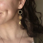 Gold Daisy Sunflower Hoop Earrings – Delicate Dangle Hoops for Women, Everyday & Gift Jewelry
