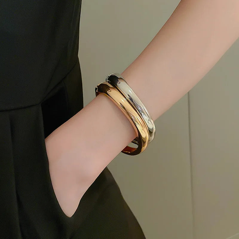 Gold Plated Zircon Round Open Cuff Bracelet for Women – Statement Rhinestone Bangle, Adjustable Party & Wedding Jewelry
