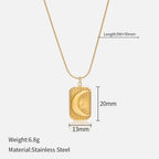 Collier vintage français étoile et lune – Chaîne pendentif céleste en acier inoxydable 316L (unisexe, doré) | ELARIAH
