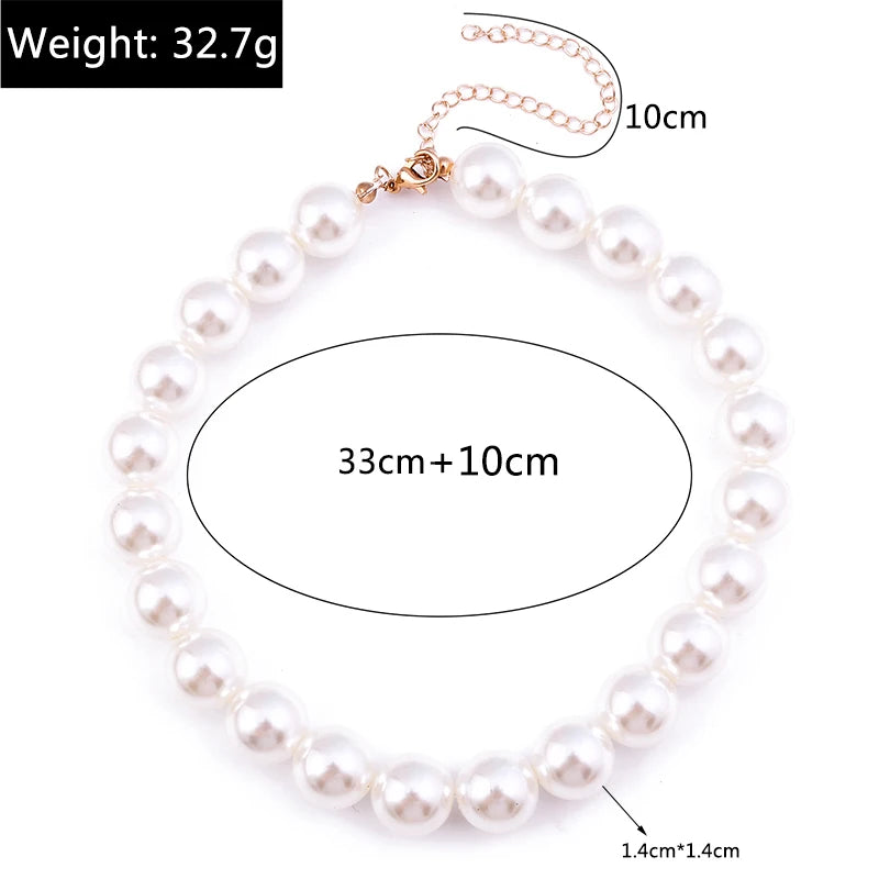 Collier ras du cou classique en perles d'imitation pour femme – Élégant collier de perles pour mariée et mariage