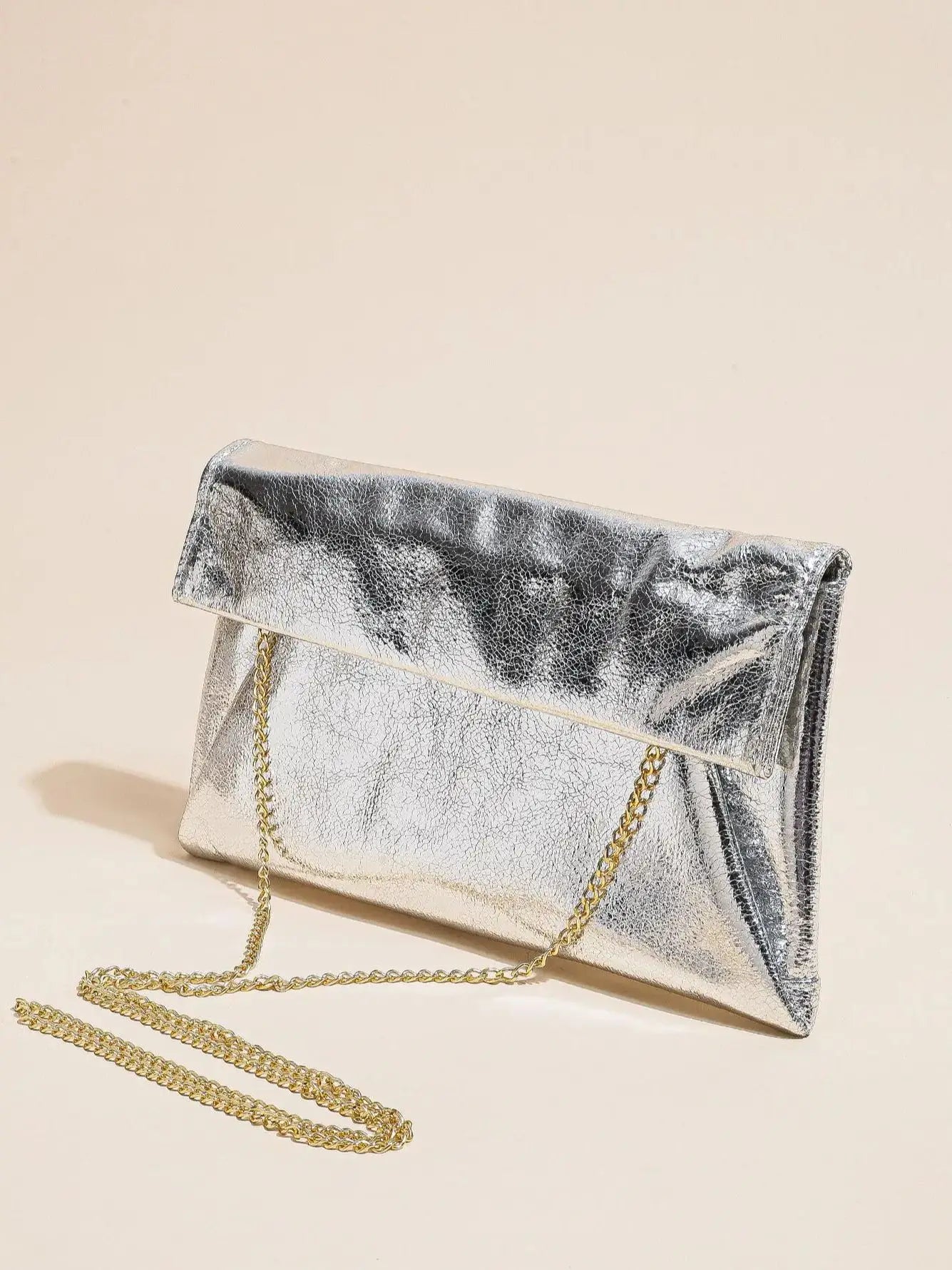 Elariah Women's Sparkle Envelope Clutch Bag – PU Leather Evening Handbag with Shoulder Chain for Weddings, Parties & Special Occasions