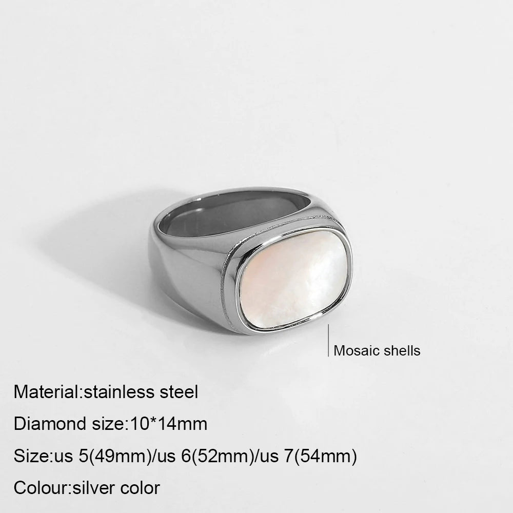 Bague tendance en acier inoxydable 316L – Alliance durable et résistante à la lumière pour femme