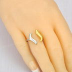 Bague JeeMango en acier inoxydable à double cercle pour femme – Plaqué or 18 carats, étanche, bijou tendance