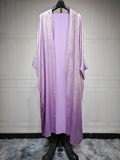 Luxury Satin Batwing Abaya Kimono – Shiny Open Front Maxi Kaftan for Ramadan, Eid & Evening Wear