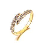Bague JeeMango en acier inoxydable à double cercle pour femme – Plaqué or 18 carats, étanche, bijou tendance