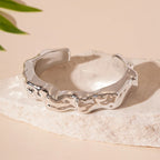 Irregular Geometric Cuff Bangle Bracelet for Women – Bold Statement Fashion Bracelet, Trendy Open Cuff Jewelry