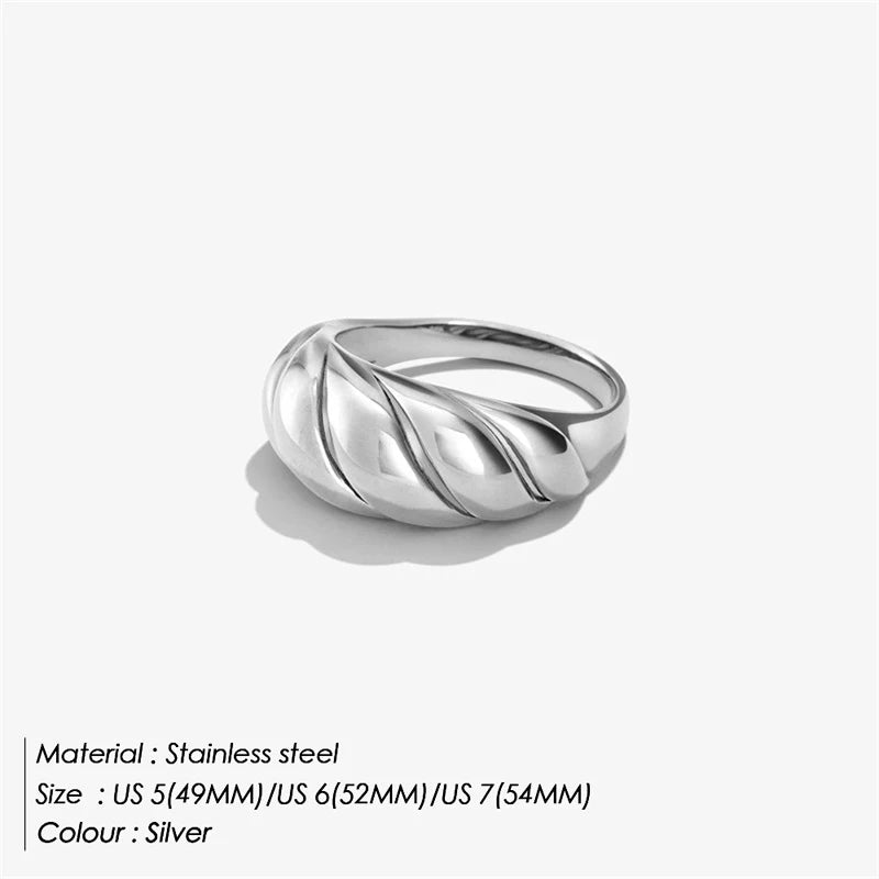 Bague tendance en acier inoxydable 316L – Alliance durable et résistante à la lumière pour femme