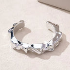 Irregular Geometric Cuff Bangle Bracelet for Women – Bold Statement Fashion Bracelet, Trendy Open Cuff Jewelry