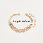 Elariah Rose Gold Plated Twisted Necklace & Bracelet Jewelry Set with Crystal Glass Accents – Elegant Party Gift for Women