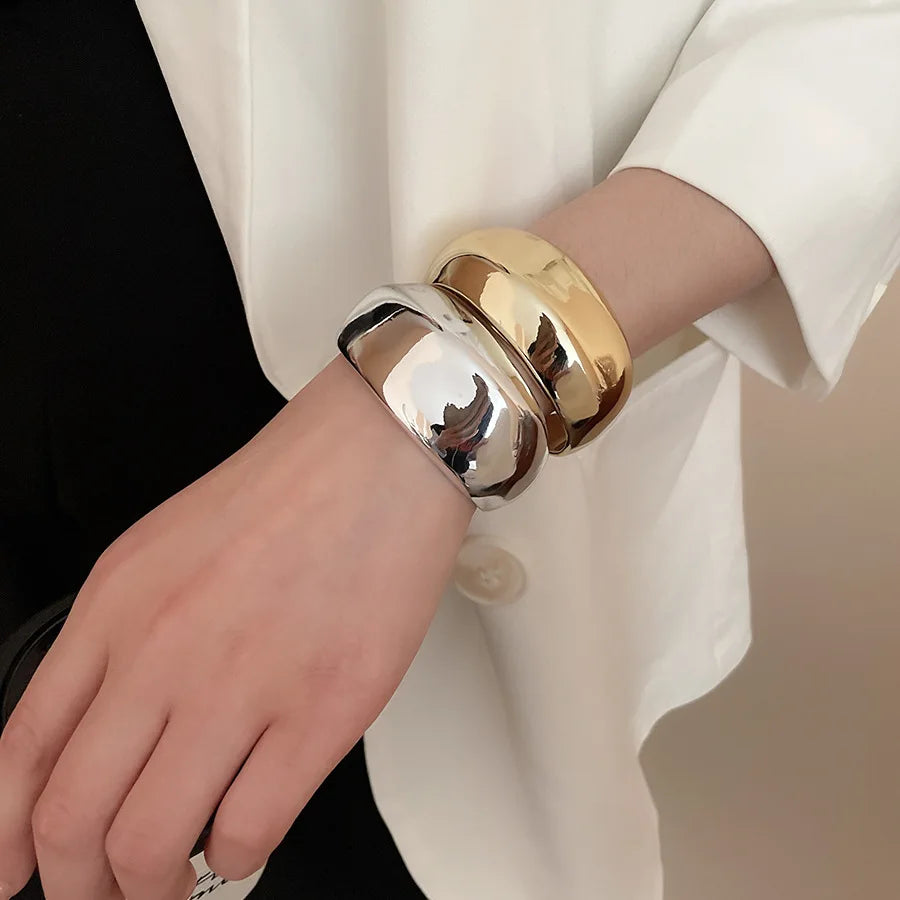 Irregular Geometric Twisted Cuff Bangle – Vintage Statement Bracelet for Women