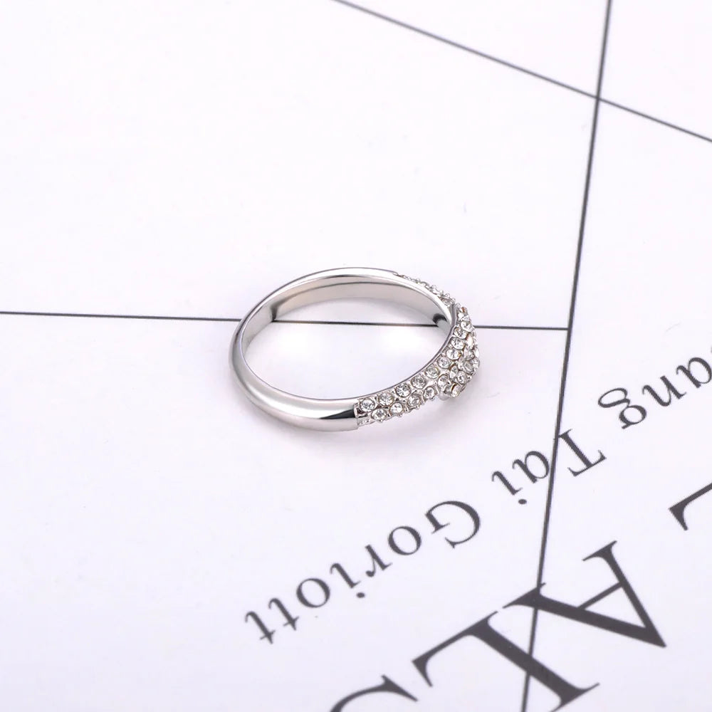 Bague JeeMango en acier inoxydable à double cercle pour femme – Plaqué or 18 carats, étanche, bijou tendance