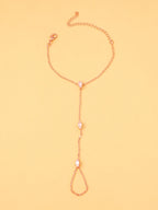Bracelet losange en cristal de Bohème avec chaînette – Bijou de soirée élégant pour femme