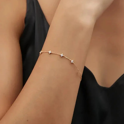 18K Gold Plated Four-Leaf Clover Necklace for Women – Stainless Steel with Zircon Detailing | Luxury Jewelry Gift