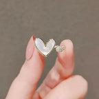 Bague Elariah ajustable en forme de cœur pour femme – Bague cocktail papillon vintage en zircon et perle | Bijou romantique pour mariage et soirée