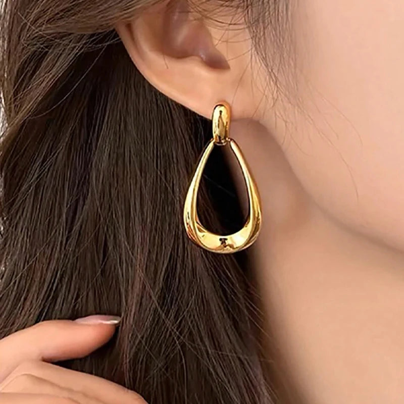Boucles d'oreilles pendantes géométriques de style français – Bijoux tendance pour femmes