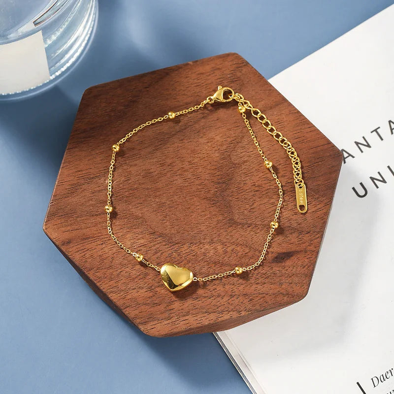 Gold Stainless Steel Cuban Curb Chain Anklet for Women – Adjustable Trendy Beach Anklet Bracelet