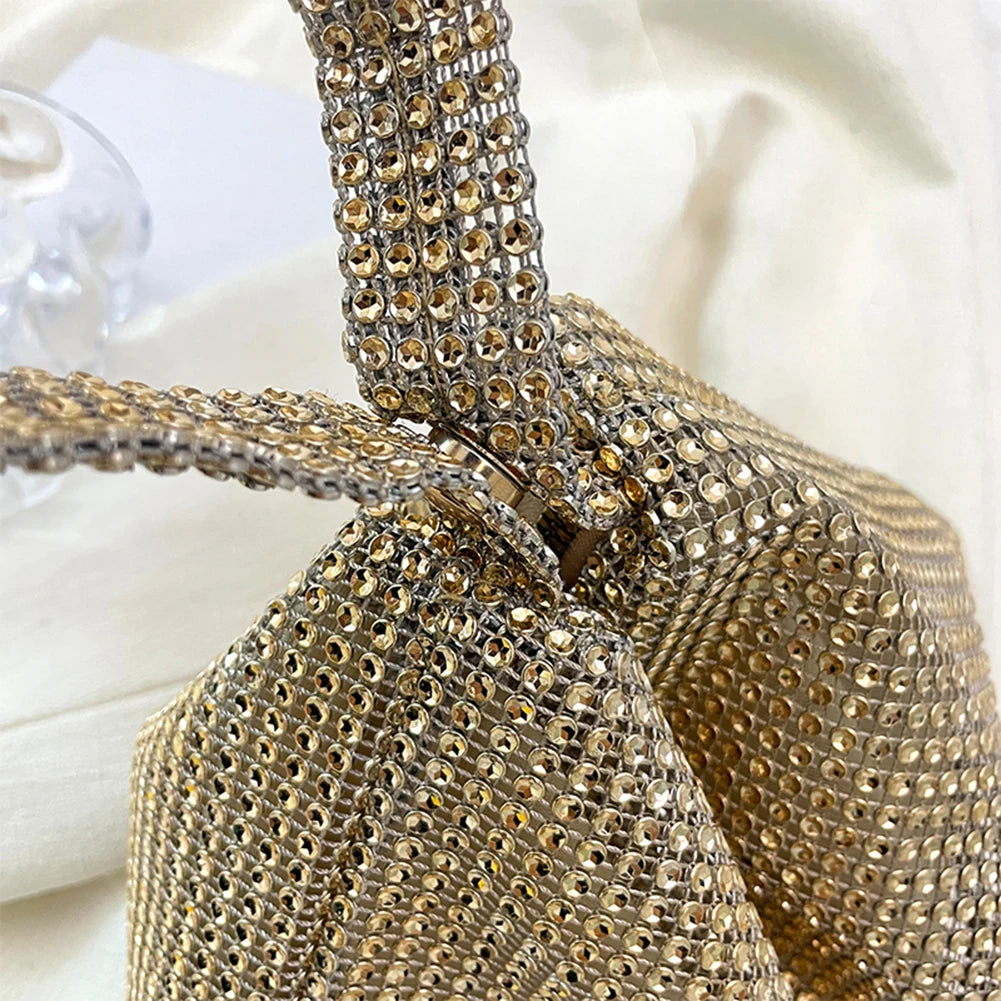 Elariah Crystal Rhinestone Evening Clutch Bag – Elegant Glitter Top Handle Party & Wedding Handbag (Gold, Black, Silver, Multicolour)