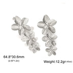 Pendientes Unift Vintage con diseño de flores para mujer: joyas bohemias de acero inoxidable chapado en oro de 14 quilates.