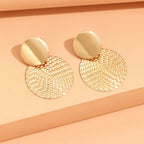 Boucles d'oreilles pendantes rondes géométriques bohèmes pour femme – Boucles d'oreilles tendance en métal pour mariage, soirée et style quotidien