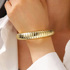 Irregular Geometric Cuff Bangle Bracelet for Women – Bold Statement Fashion Bracelet, Trendy Open Cuff Jewelry