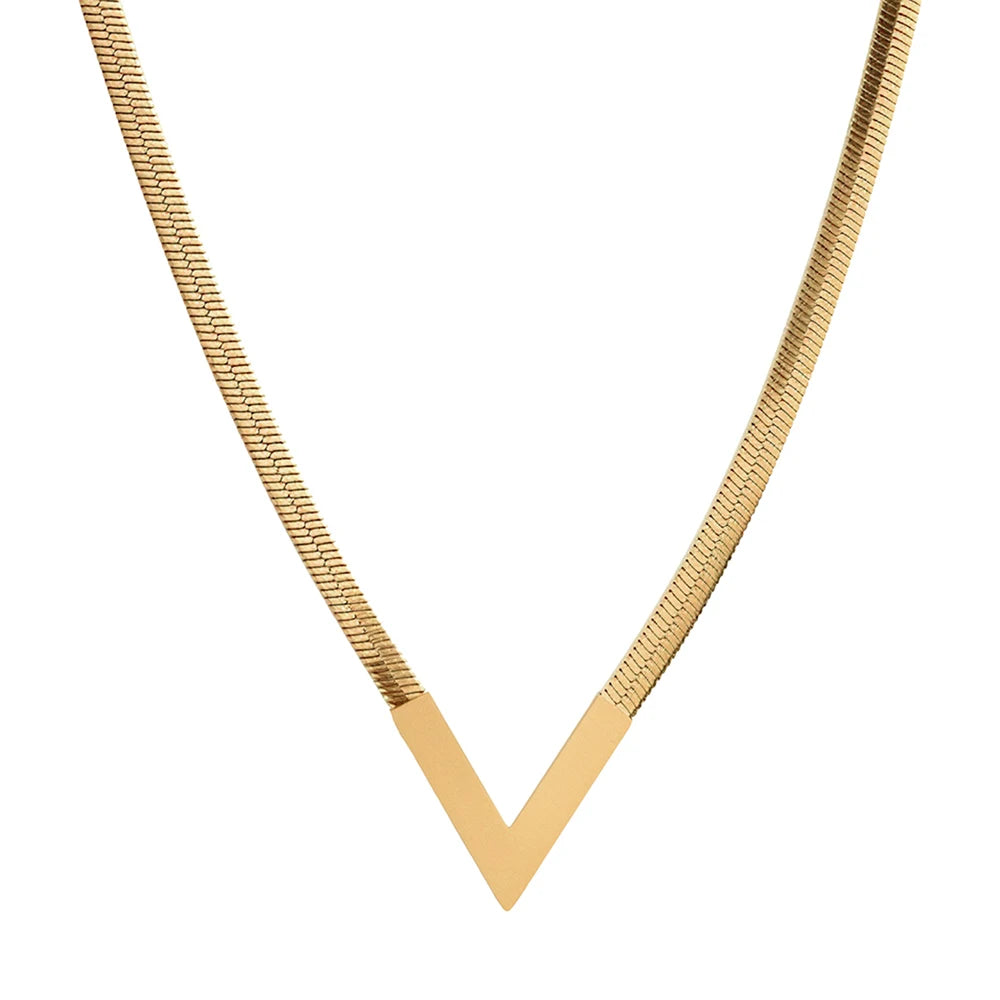 Collier pendentif géométrique en acier inoxydable – Bijou minimaliste unisexe pour hommes et femmes