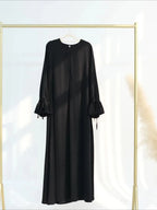 Elariah Women's Modest Maxi Kaftan Dress with Bow Detail & Pockets | Long Sleeve Islamic Abaya for Ramadan, Eid & Everyday Wear